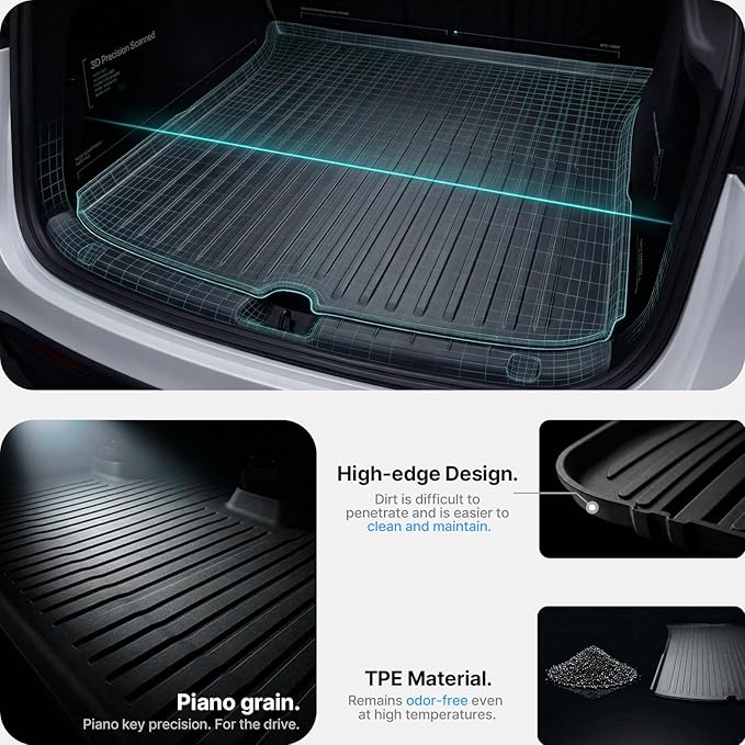 All Weather Cargo Liners for New 2025 2026 Tesla Model Y Juniper Trunk Mat with Front and Rear Frunk Trunk Tray Mats Protector Anti-Slip TPE Accessories (3PCS)