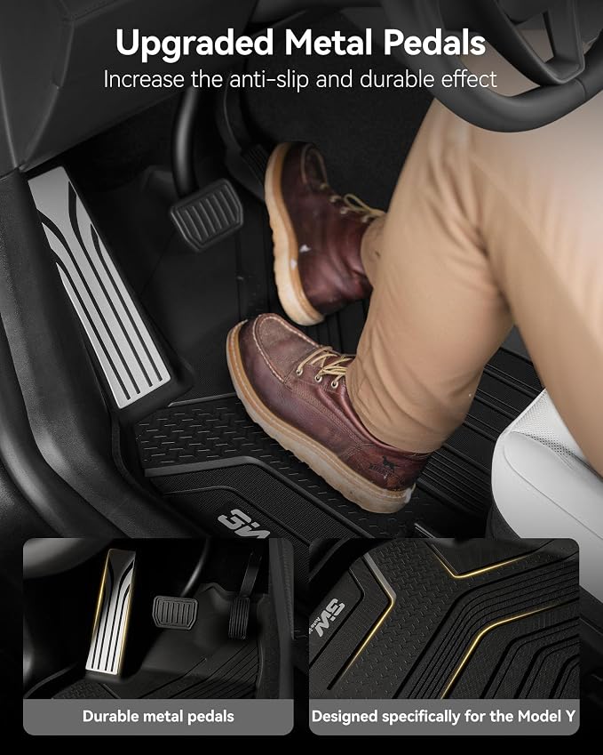 3W Floor Mats Fit for Tesla New Model Y 2025 2026 Juniper, TPE All Weather Custom Fit Floor Liner for Juniper Model Y Accessories 1st and 2nd Row Car Mats Easy Clean, Vigormold™