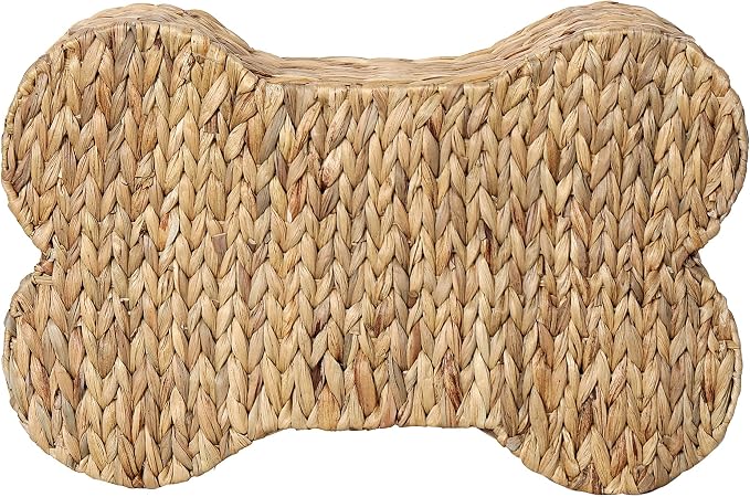 Loxley Toy Storage Bone Shaped Seagrass Pet Basket,Small 17.75-in Handwoven Storage Bin for Dog Toys & Accessories Durable Home Organizer Wipe Clean