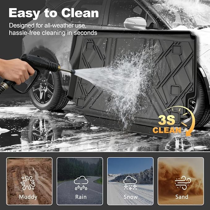 Upgraded Wrangler JL Trunk Mat | AOMSAZTO Cargo Liner for 2018-2026 Jeep Wrangler JL 4X4 Without OEM Subwoofer, All Weather Upgrade Cargo Mat Rubber for Wrangler JL-(Not for JK or 4XE)