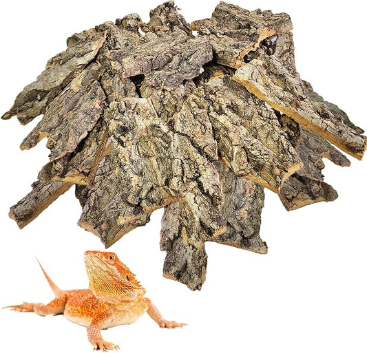 BNOSDM Reptile Terrarium Bark Substrate Bedding Tortoise 3.9-5.9in Natural Cork Bark Reptile Climbing Mat Habitat Decor for Lizard Snake Spiders Hermit Crabs Tarantula Geckos Bearded Dragons (1.4LB)
