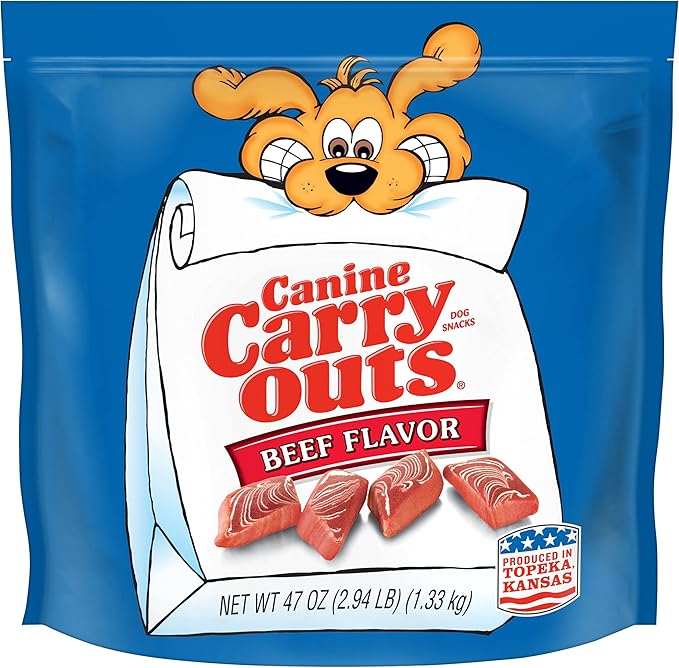 Canine Carry Outs Beef Flavor Dog Treats, 47 Ounce Bag (Pack of 4)