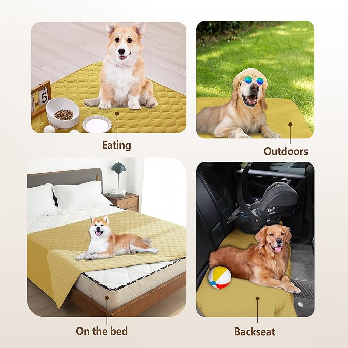 gogobunny Waterproof Blanket, Couch Covers for Dogs, Reversible Protector | 3X Stronger Leakproof, Scratch Proof Durable Furniture Protection, Stain Resistant, Washable, 30x70 Inch Dark/Light Yellow