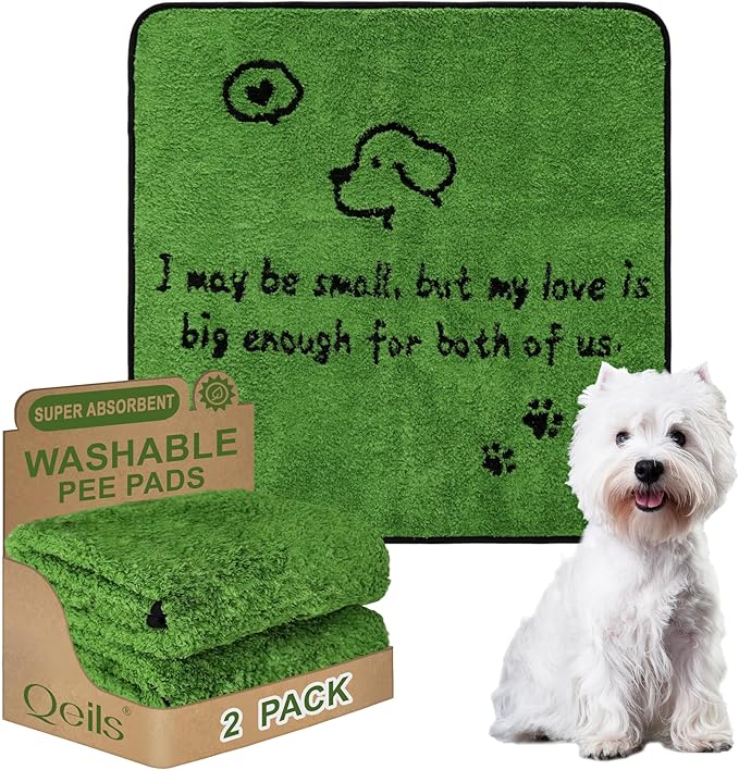 Reusable Dog Pee Pads, Washable Puppy Pads, Leak-Proof 36"x36" 2 Pack | Super Absorbent And Non-Slip Potty Training Pads, Soft Paw Print Plush Design, Ideal For Crates, Couch, Car Seats & Pet Beds