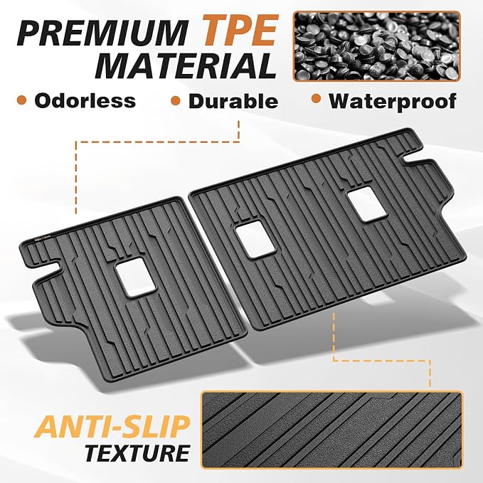 TripleAliners Rear Back Seat Protector Cover 2nd Row Backrest Mats All Weather Liners Compatible with 2026 2025 Chevy Equinox Accessories TPE Custom Fit Protection Seat Back Cover(No for EV)