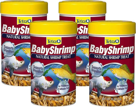 Tetra BabyShrimp 0.35 Ounce, Natural Shrimp Treat for Aquarium Fish (033197), (Pack of 4)