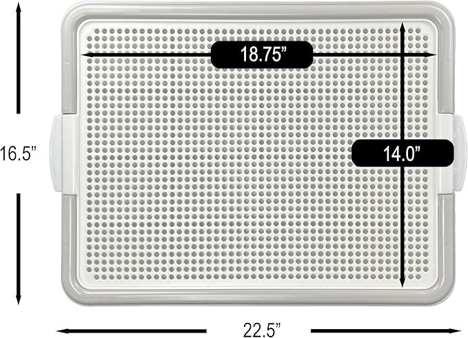 Dog Pee Pad Holder Tray, Puppy Potty Training, 22.5"x16.5", PP Plastic, Snap Lock, 4 Colors (Gray)