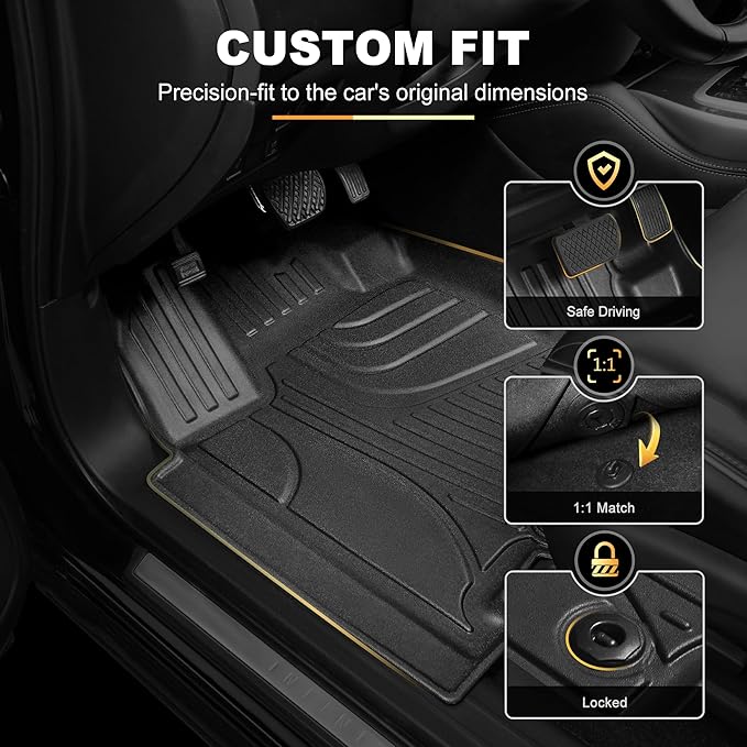 Floor Mats & Cargo Liner Fit for Honda Odyssey 2018-2026 Mini Passenger Van | All Weather TPE Car Floor Liners-1st & 2nd & 3rd Row & Cargo Mat Full Set
