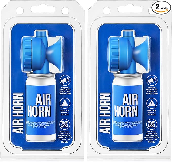 Saillong 1.4oz Marine Boat Air Horn, Loud Air Horns for Safety, Mini Small Blow Fog Bear Horn, Meet Coast Guard, Emergency Use for Marine Boating Sporting Events Outdoor Alarm