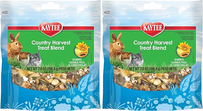 Kaytee Country Harvest Treat Blend for Pet Rabbits, Guinea Pigs and Chinchillas, 7 oz (Pack of 2)