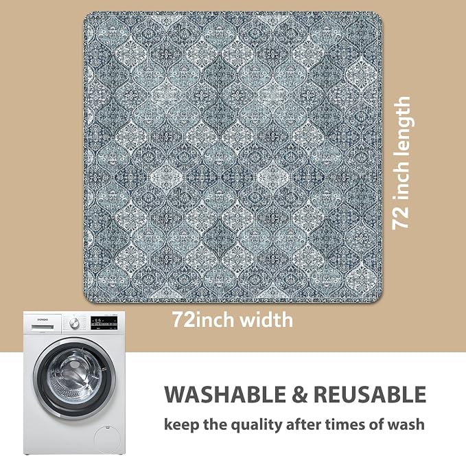 nunubaby 2PACK Washable Pee Pads for Dogs, Stylish, Non-Slip and Leak-Proof Pee Pads. Reusable Potty Pads for Dogs for Crates and Floors.(Blue/Multi,72" x72" )