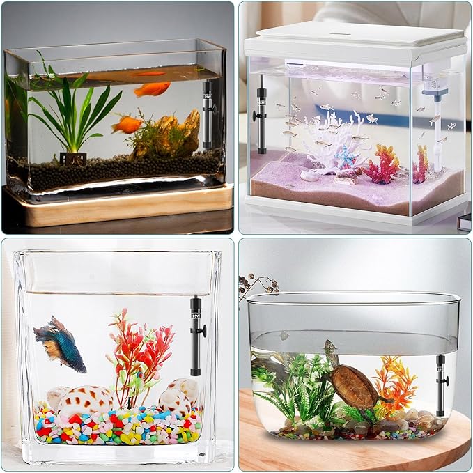 HITOP 35W Super Mini Aquarium Heater: Adjustable Heater for Small Fish Tank 4-10Gallons, with External Controller, Betta Heater for Fish Bowls(35W)