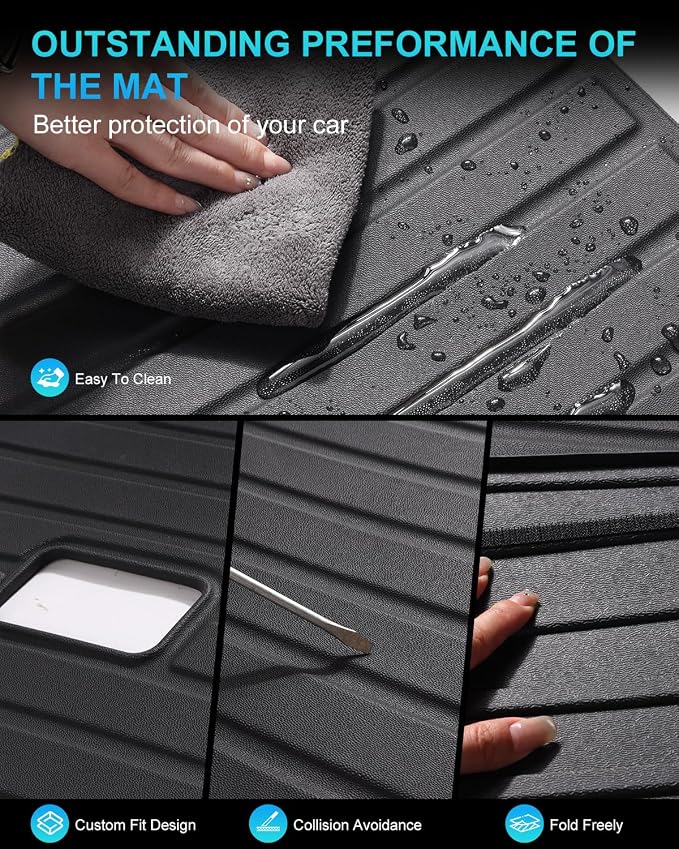Cargo Mat Compatible with Tesla Model Y 2020-2024 5 Seat, Heavy-Duty TPE Trunk Liner Rear Seat Back Protector Model Y Accessories Custom Fit Trunk Mat- 6PCS
