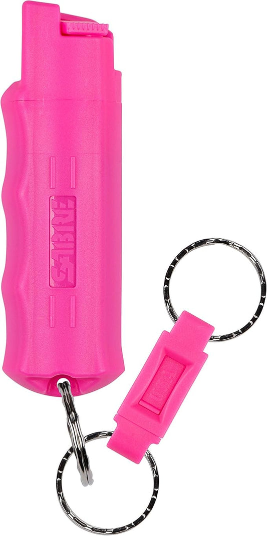 Sabre Pepper Spray - Quick Release Keychain for Easy Carry & Fast Access, Max Police Strength Self Defense OC Spray with UV Dye, 10 Sec. Spray Time, Finger Grip - Faster Aim, 0.54 fl oz,Secure Safety