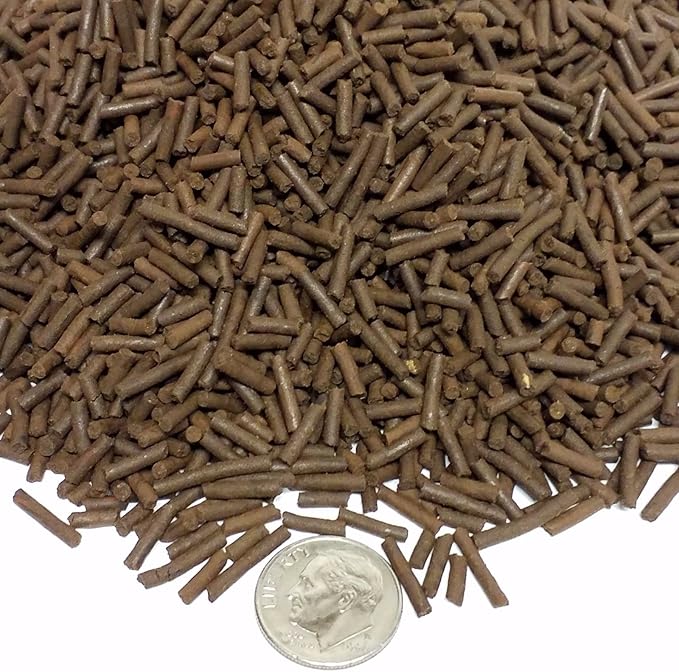 Aquatic Foods Inc. 4-Type Multi-Worm, California Blackworms, Tubifex Worms, Earthworms, Bloodworms 3/64" x 1/4" Sinking Micro Sticks for Cichlids, Discus, All Tropical Fish - 1/2-lb