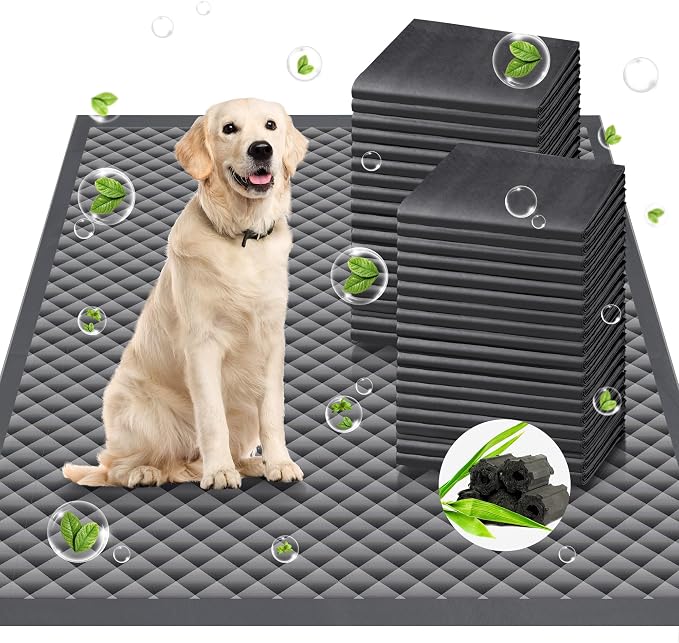 Upgraded Charcoal Puppy Pads, XXL 36’’x36’’ Pee Pads for Dogs, Super Absorbent Up to 12Cup, Odor Control & Leak Proof Dog Training Pads for Surgery, Older,Puppy, 45 Counts