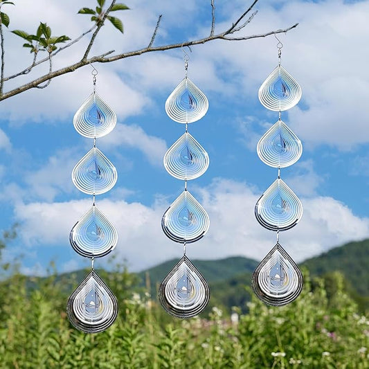 Reflective Bird Deterrents for Outside – Bird Repellent Devices Outdoor – 3D Wind Spinners Outdoor Garden Decor –3 Set Bird Repellent to Keep Woodpecker & Pigeons Away from Window Roof (Style 4)