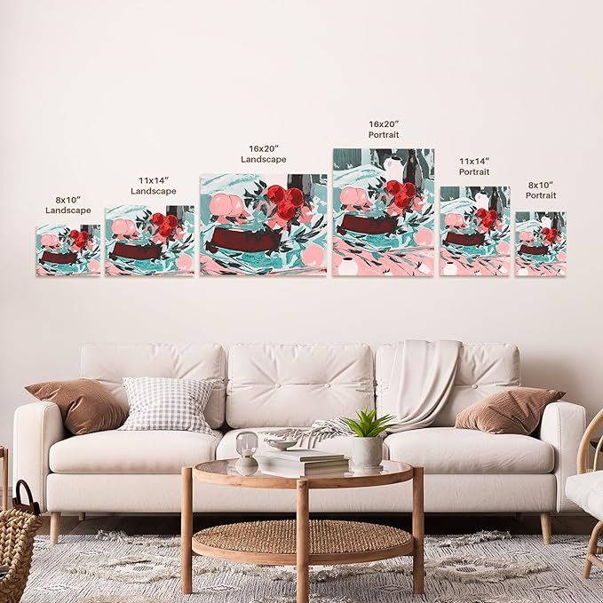 3dRose Discus Fish with Young Feeding off of the Parent fish Museum Grade Canvas Wrap 16x20
