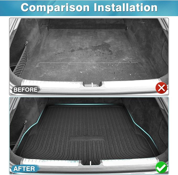 Mixsuper Cargo Liner for 2022-2025 Mercedes-Benz EQS Sedan 450+ / EQS 580 (Not fit EQS SUV), Trunk Mat for Sedan EQS 450+ / EQS 580 Accessories Rear Cargo Mat Trunk Liner Black