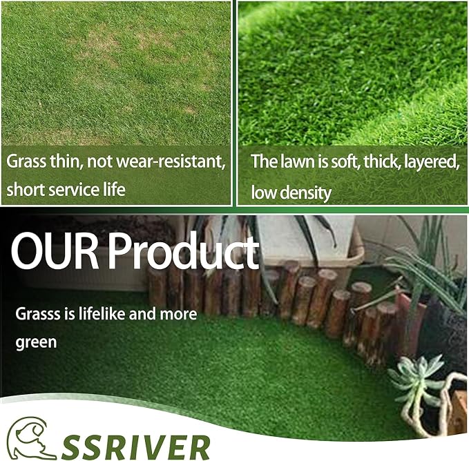 59.5 x 39.5 in Dog Grass Pad, Extra Large Artificial Grass Turf Mat, Fake Grass for Large Dog Potty Training Indoor Outdoor Balcony Patio Lawn Decoration