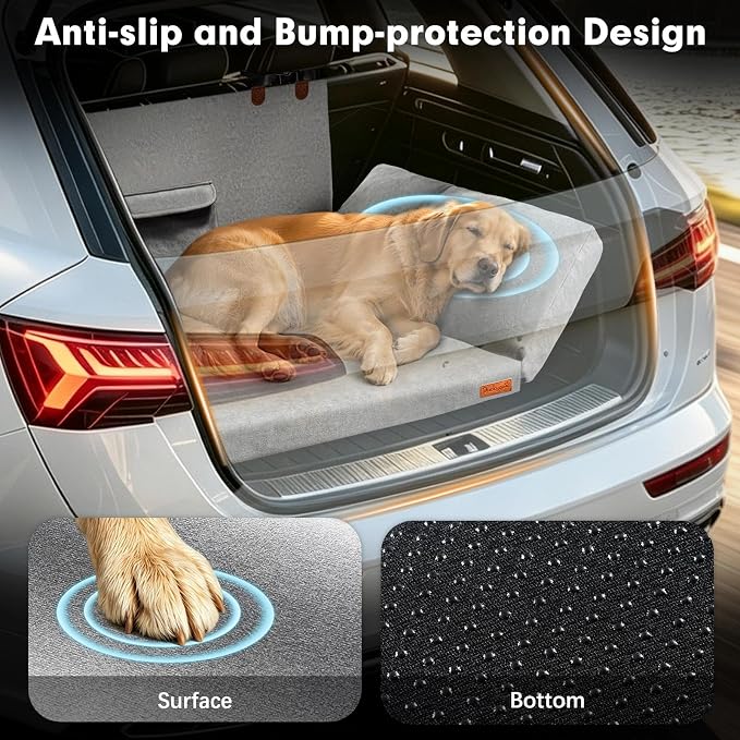 SUV Cargo Liner for Dogs, Orthopedic SUV Dog Bed, Extra Large | Waterproof pet cargo cover with bumper flap protector, scrachproof non-slip dog cargo liner for SUV, 45 x 36 in