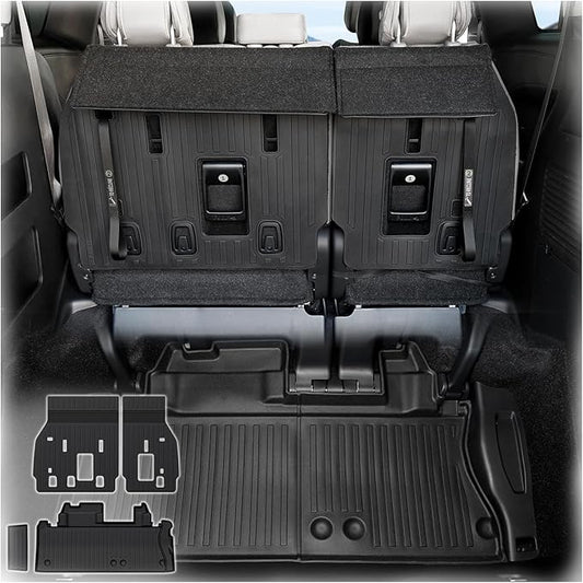 Cargo Lower Mat Backrest Mats for 2021-2025 2026 Toyota Sienna, All Weather TPE Seat Back Liners Trunk Lower Well Mat Cargo Liner Accessories (Backrest Mats for 3rd-Row+Cargo Lower Mat)