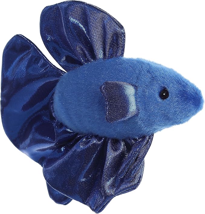 Aurora® Adorable Mini Flopsie™ Finley Betta Fish™ Stuffed Animal - Mini Companions Ready for Playful Adventures - for Kids All Ages, Toddlers, Adults, and Families - Blue 8.5 Inches