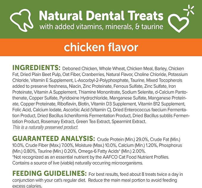 Wellness WHIMZEES Cat Dental Treats, Freshens Breath, Chicken Flavor, 2 oz Bag