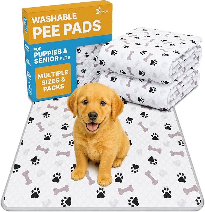 Washable Pee Pads for Dogs - Waterproof Reusable Puppy Pads with Anti-Slip Backing, Pet Training Pad for Puppy Playpen, Crate, Whelping Box, Potty Training (Pack of 2 - 34x36)