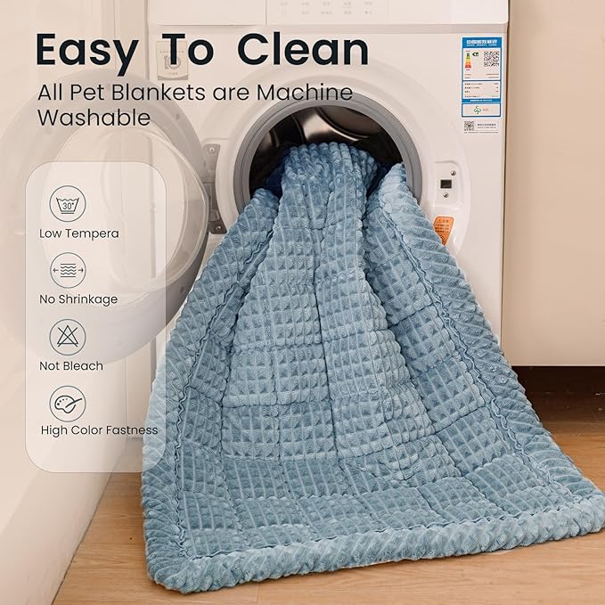 Couch Cover for Dogs Washable, Non-Slip Pet Couch Covers for Sofa, Fuzzy Dog Couch Cover Blanket, Thick, Soft, Plush Couch Cushion Covers for Sofa Protector (Blue Gray, 27.6" x 27.6"/70 x 70cm)