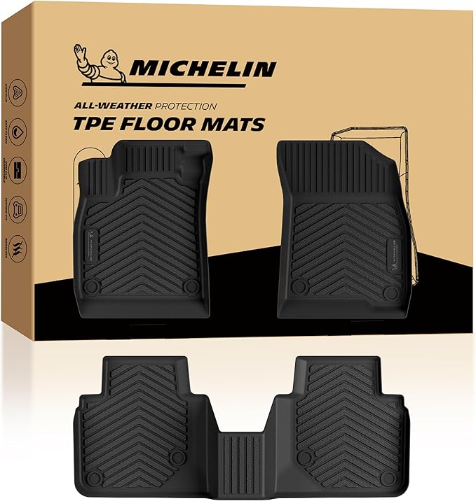 Michelin Vehicle Mats, Premier Series All-Weather TPE Custom Fit Liner for Honda Accord Gasoline & Hybrid 2023-2027 Floor Mats B(3 Piece)