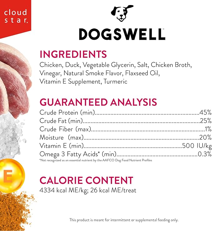 DOGSWELL Jerky for Immunity & Defense – Mini Grain Free Dog Jerky Treat and Immune System Support (4 oz. Duck),29244
