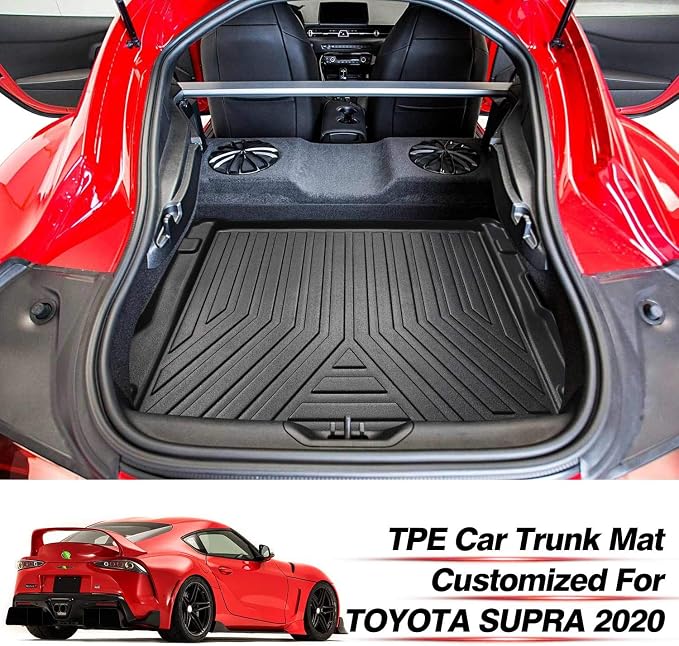 KUST Custom Fit Trunk Mat for 2020-2025 2026 Toyota GR Supra Accessories Cargo Liner All Weather Trunk Floor Mat Black TPE