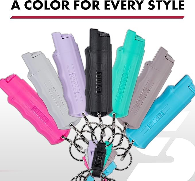 Sabre Pepper Spray - Quick Release Keychain for Easy Carry & Fast Access, Max Police Strength Self Defense OC Spray with UV Dye, 10 Sec. Spray Time, Finger Grip - Faster Aim, 0.54 fl oz,Secure Safety