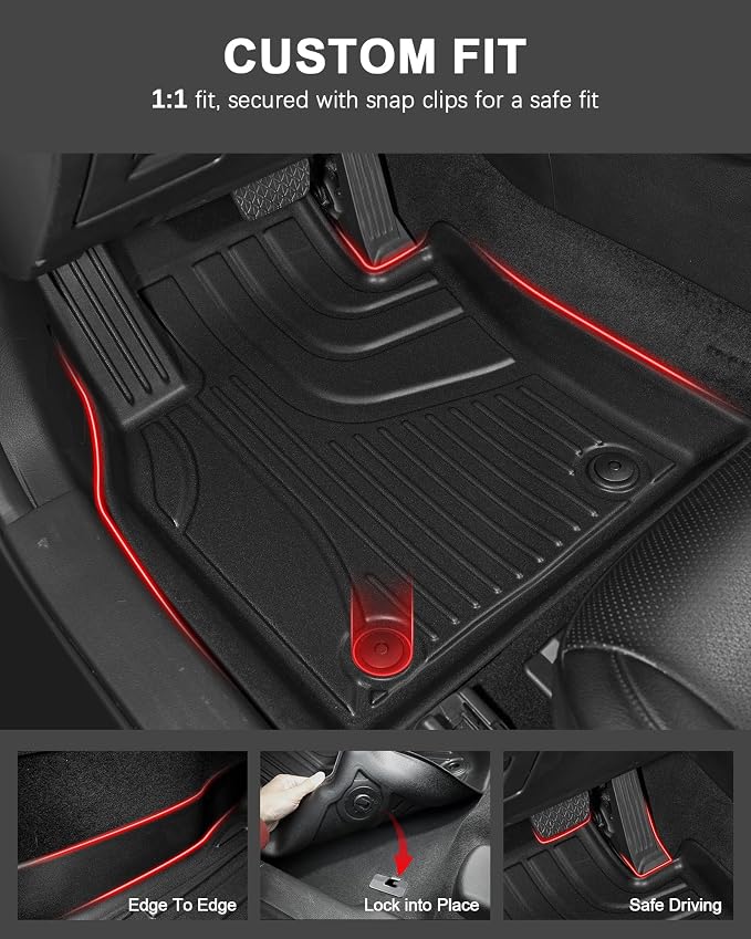 Floor Mats for Genesis GV80 2021-2025 5 Seats Only (Not for Coupe), All Weather TPE Floor Liners Cargo Mat with Backrest Mat GV80 Accessories Odorless Anti-Slip Cargo Tray with Back Seat Protector