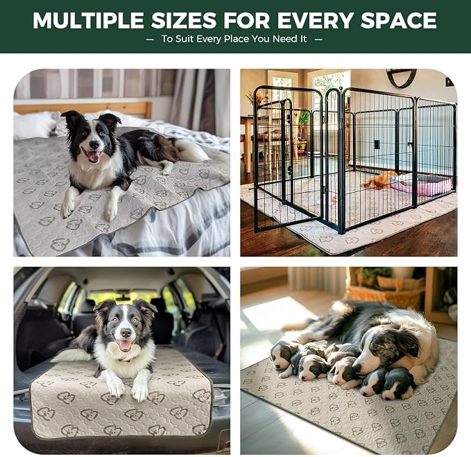 FXW Washable Pee Pads for Dogs, Super Absorbent, 49" Square, 2 Packs | Machine washable, Non-slip backing, Fits 24"H 8-Panel FXW AuraSpace Acrylic Playpens