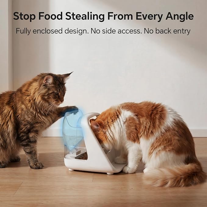 Automatic Microchip Cat Feeder for Multi-Pets Home Meal Stress-Free | RFID Pet Feeder Stops Food Stealing, Rechargeable, Stainless Steel Cat Bowls & Dog Bowls for Wet & Dry Food with RFID Tag