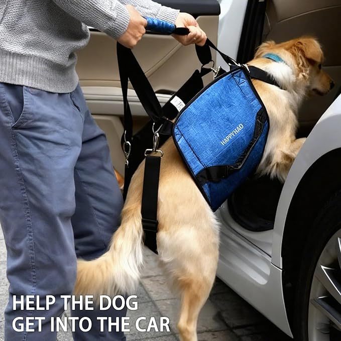 Adjustable Dog Lift Harness, Suitable for Medium to Large Dogs,Blue L