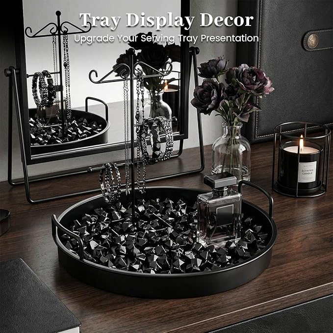 DomeStar 150PCS Fake Ice, Black Decorations Vase Fillers, Black Plastic Gems Aquarium Tank Rock Party Table Scatter Decorations