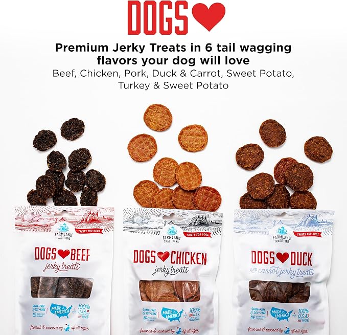 Farmland Traditions New Filler Free Dogs Love Pork Premium Jerky Treats for Dogs 2.5 Pound (Pack of 1).