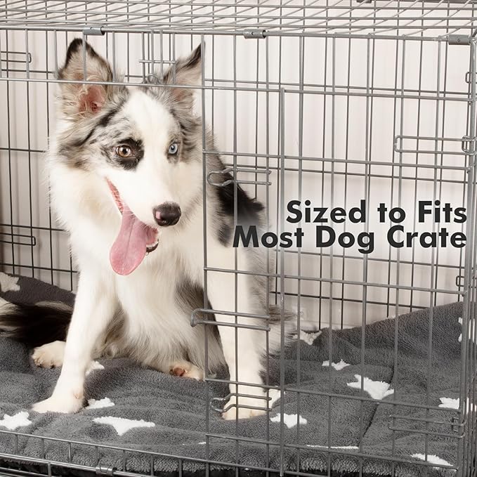 Mora Pets Dog Crate Pad Kennel Bed Crate Mat for Small Dogs Washable Cute Star Pet Bed for Dog Cage Ultra Soft Flat Puppy Cat Kitten Pillow Cushion for Sleeping Anti-Slip Grey 24 x 18 | Soft Dog Cat Bed Mat, Puppy Crate Pad for Dog Cages Cozy Sleeping ...