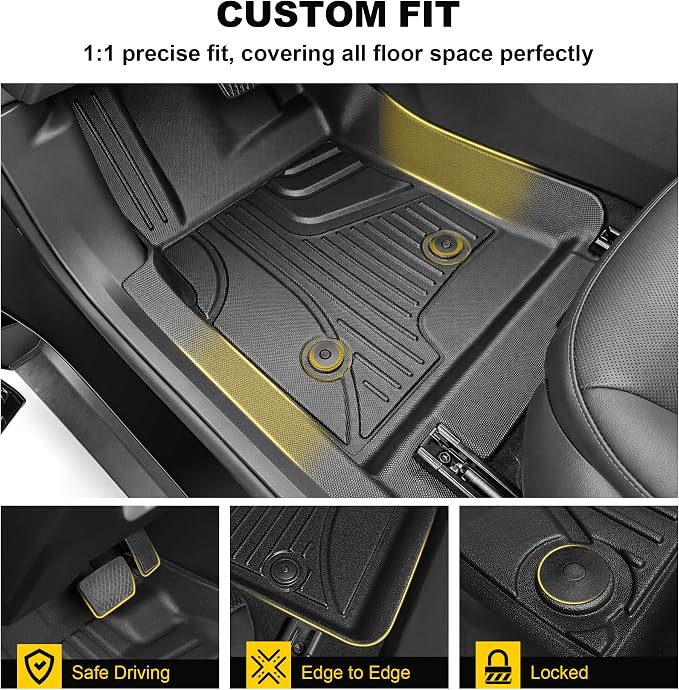 TTX LIGHTING Floor Mats & Cargo Liner & Backrest Mat for 2024 2025 2026 Trax - 1st and 2rd Row Car Mats for 2024-2026 Trax - All Weather Cargo Tray Interior Accessories for Trax LS/1RS/LT/2RS/ACTIV