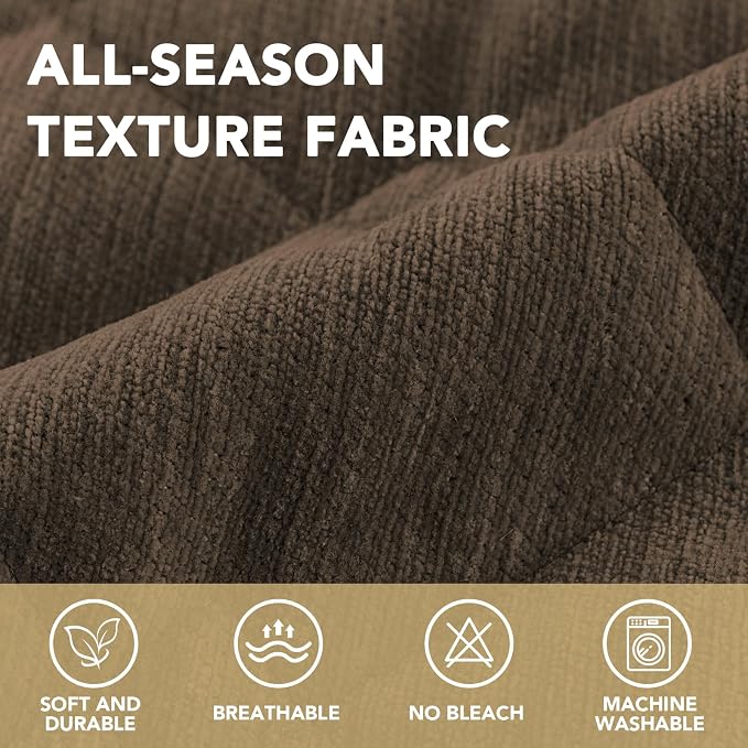 H.VERSAILTEX Chenille Couch Cover for Dogs Washable Soft Fuzzy Loveseat Covers Sectional Sofa Cover Thick Pet Couch Cover Protector Non-Slip Dog Bed Cover(Coco Mocha, 28" x 67")