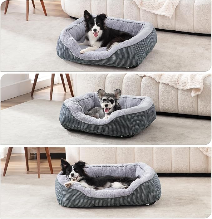 Small Dog Bed Washable Orthopedic Calming Warming Durable Pet Bed with Anti-Slip Bottom