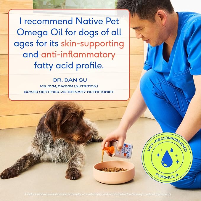 Native Pet Omega 3 Fish Oil for Dogs & Cats – Wild Alaskan Salmon Oil for Dogs Skin and Coat, Supports Joints, Heart & Shedding – Fast-Absorbing Omega 3 6 9 Liquid Supplement – 32oz (Pack of 3)
