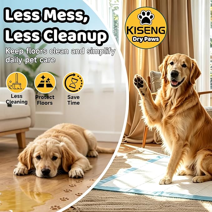 100 Count Dog Pee Pads 34" x 28", Super Absorbent Leak-Proof Training Pads | Quick-Dry Design,Dog Training Pads,6-Layer Protection,Soft Nonwoven Top Layer,XL Size,Versatile Use,Tear-Resistant