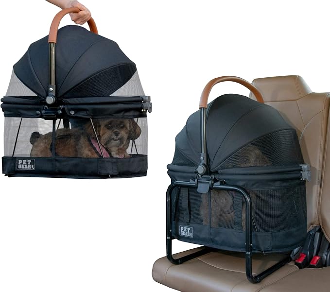 Pet Gear No-Zip View 360 Pet Carrier & Car Seat, 20", Lava | Booster Seat Frame, Mesh Ventilation, Push Button Entry, No Tools Required, For Small Dogs & Cats