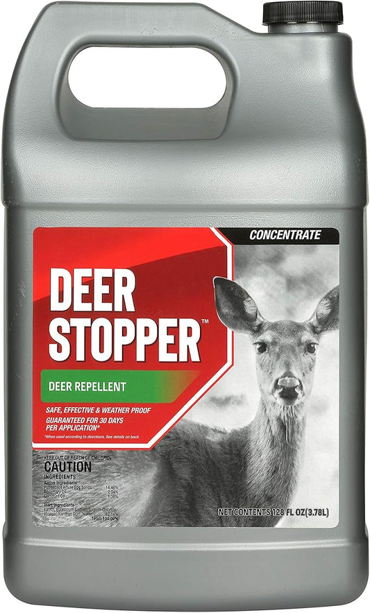 Deer Stopper, Liquid Animal Stopper Repellent, All Natural, Effective All Year Round, Safe for People and Pets, No Harsh Chemicals, Ready to Use, Deer & Moose Repellent - 1 Gallon Concentrate