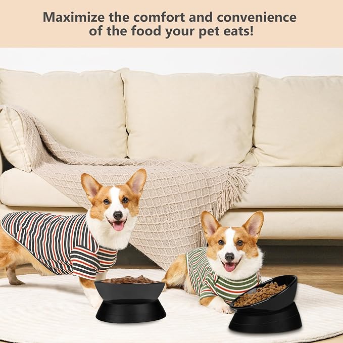 Bulldog Bowl Anti-Slip Dog Cat Dish Detachable Ceramic Dog Bowl Pet Sterile Tilted Pet Feeder Slope Base