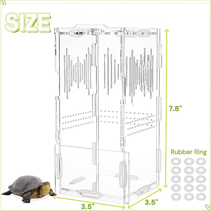 4"x4"x8" Jumping Spider Enclosure, Acrylic Tarantula Tank, Small Reptile Terrarium, Praying Mantis Habitat, Critter Keeper for Scorpion Isopod Iguana Leopard Gecko Frog Bearded Dragon